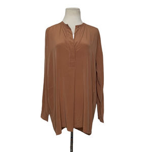 Vince. Long sleeves front pockets brown tunic oversize tunic blouse size small